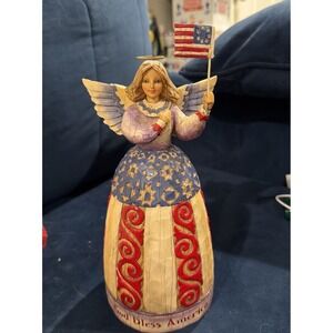 Vtg Jim Shore Heartwood Creek Angel Pledge Allegiance to the Flag Americana